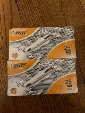 BIC Clic Stic Ballpoint Pens – Black Ink (2 Packs of 25)